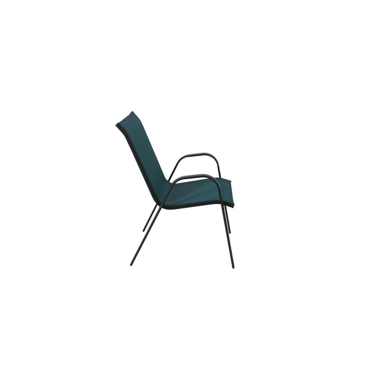 Mainstays Heritage Park Steel Outdoor Stacking Chair Teal Set of 1