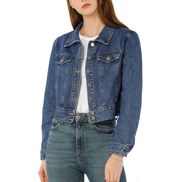 INSPIRE CHIC Juniors Veste en Denim Délavé Basique Décontractée à Boutons