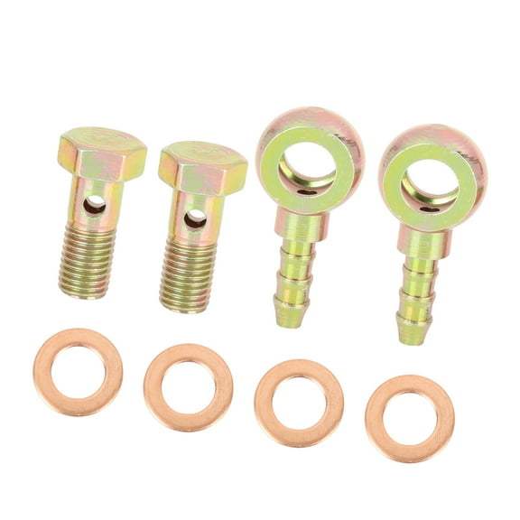 Unique Bargains 8mm Banjo Hose Barb Bolt Fittings Banjo Bolt Washer for Car 2 Sets