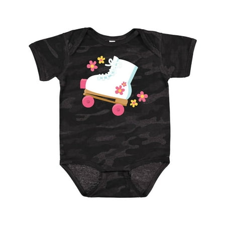 

Inktastic Roller Skate Flowers Gift Baby Girl Bodysuit