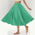 thumbnail image 7 of Women’s A-Line Midi Skirts Casual Elastic High Waist Flowy Swing Beach Boho Free Size Long Skirt Mint Green A Free Size, 7 of 7