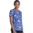 thumbnail image 4 of Tooniforms Scrubs Top For Women V-Neck Print TF736, 4 of 7