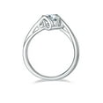 thumbnail image 3 of 1 Carat Round Cut Moissanite Solitaire Diamond Engagement Ring Promise Rings In 18K White Gold Plating Over Silver(D Color, VVS1 Clarity), 3 of 4