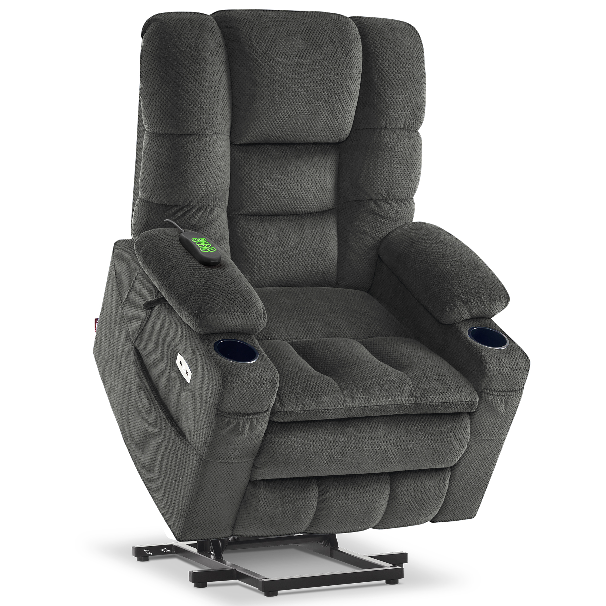 MCombo Triple Motor Power Lift Recliner for Elderly, Sleep Recliner Sofa with Adjustable Headrest, Fabric, Grey