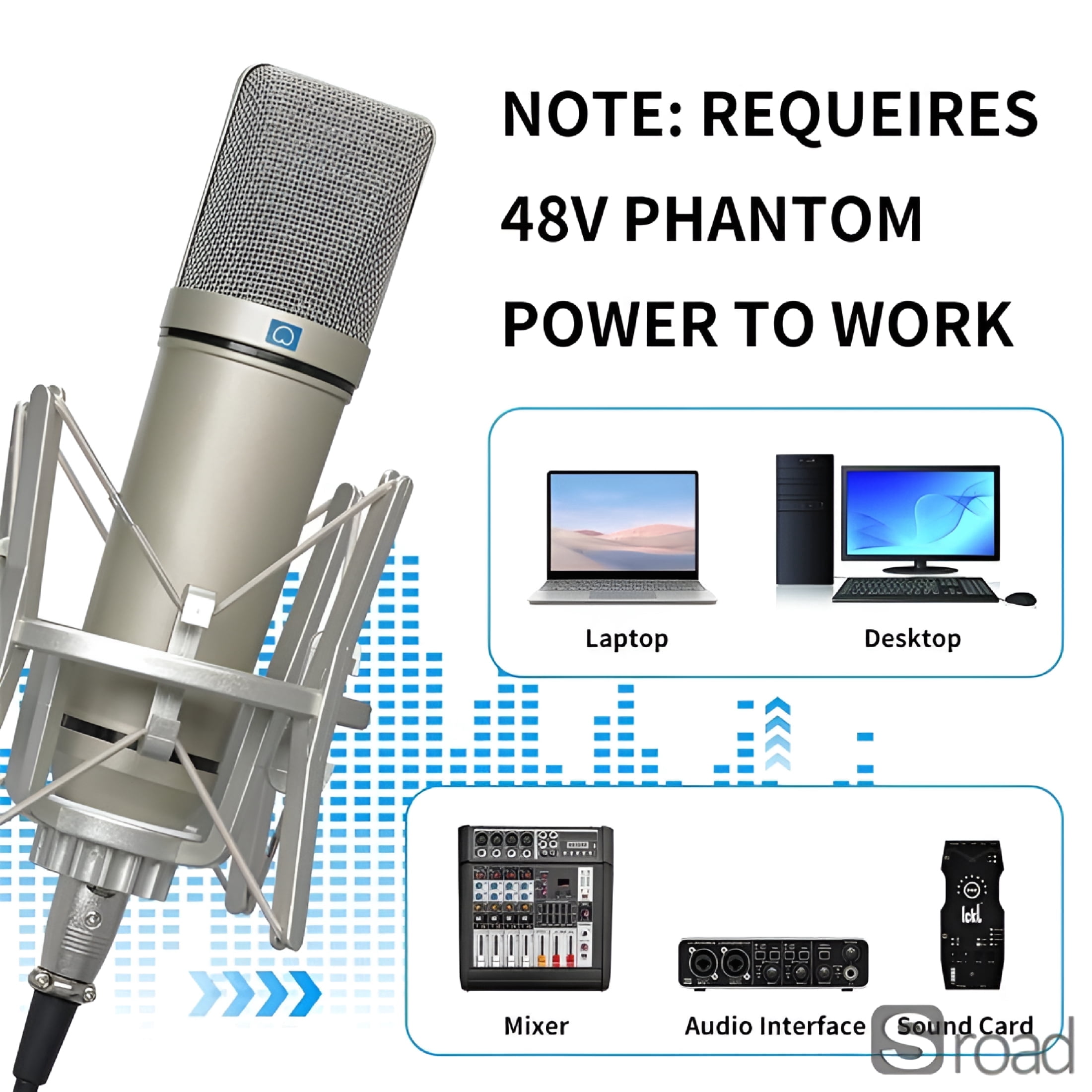 GJX 2026 New Professional Cardioid Xlr Condenser Microphone,Studio Recording Mic for Podcasting,Voice Over,Streaming,Home Studio Use