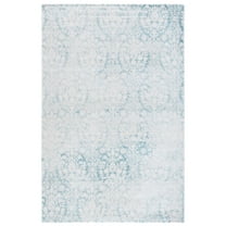SAFAVIEH Passion Madrid Damask Area Rug, Turquoise/Ivory, 5'1" x 7'7"