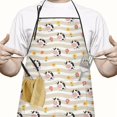 thumbnail image 2 of Beige Cow Flower Pattern Apron-Garden Aprons for Women with Pockets-Cotton Linen Waterproof Kitchen Cooking Gardening Aprons Adjustable for Kitchen,Cooking,BBQ and Salon 33x27 Inch, 2 of 7