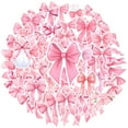thumbnail image 2 of 35pcs-50pcs Pink Ribbon Stickers Kids Decorative Stickers Bow DIY Stickers for Suitcase Phone Laptop, 2 of 9