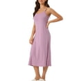 thumbnail image 4 of INSPIRE CHIC Nuisette pour Femme à Bretelles Spaghetti Col Rond Robe de Nuit sous Camisole Pleine L Rose, 4 of 6