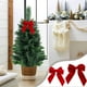 thumbnail image 1 of Adorno Navideño de Terciopelo Rojo con Lazo | 13 X 11 X 1,5 Cm | Material: Tela | Decoración Navideña para Árbol, Caja de Regalo, Puerta, Chimenea | Seguro para Niños E Ignífugo | Incluye Bolsa de Al, 1 of 6