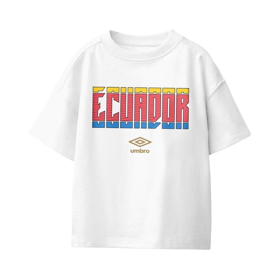 Umbro Kids Ecuador Stacked Soccer T Shirt (White, XS-XL)
