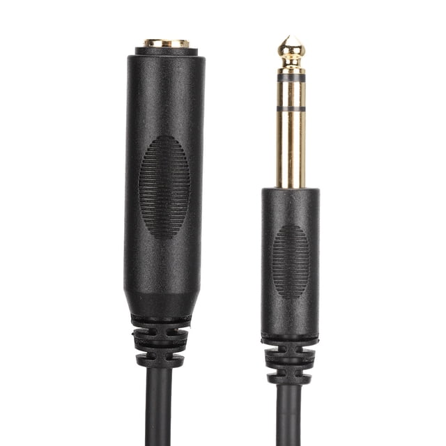 Cable Estéreo Conductor de Cobre Puro Conductor de Cobre Puro con Blindaje Cable de Extensión Macho a Hembra Estéreo de 635 Mm para Tarjeta de Sonido Guitarra Eléctrica