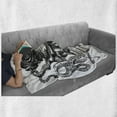 thumbnail image 6 of Octopus Soft Flannel Fleece Throw Blanket, Vintage Style Diver Octopus Marine Animal Tentacles Scuba Concept, Cozy Plush for Indoor and Outdoor Use, 50" x 70", Charcoal Grey and White, by Ambesonne, 6 of 6