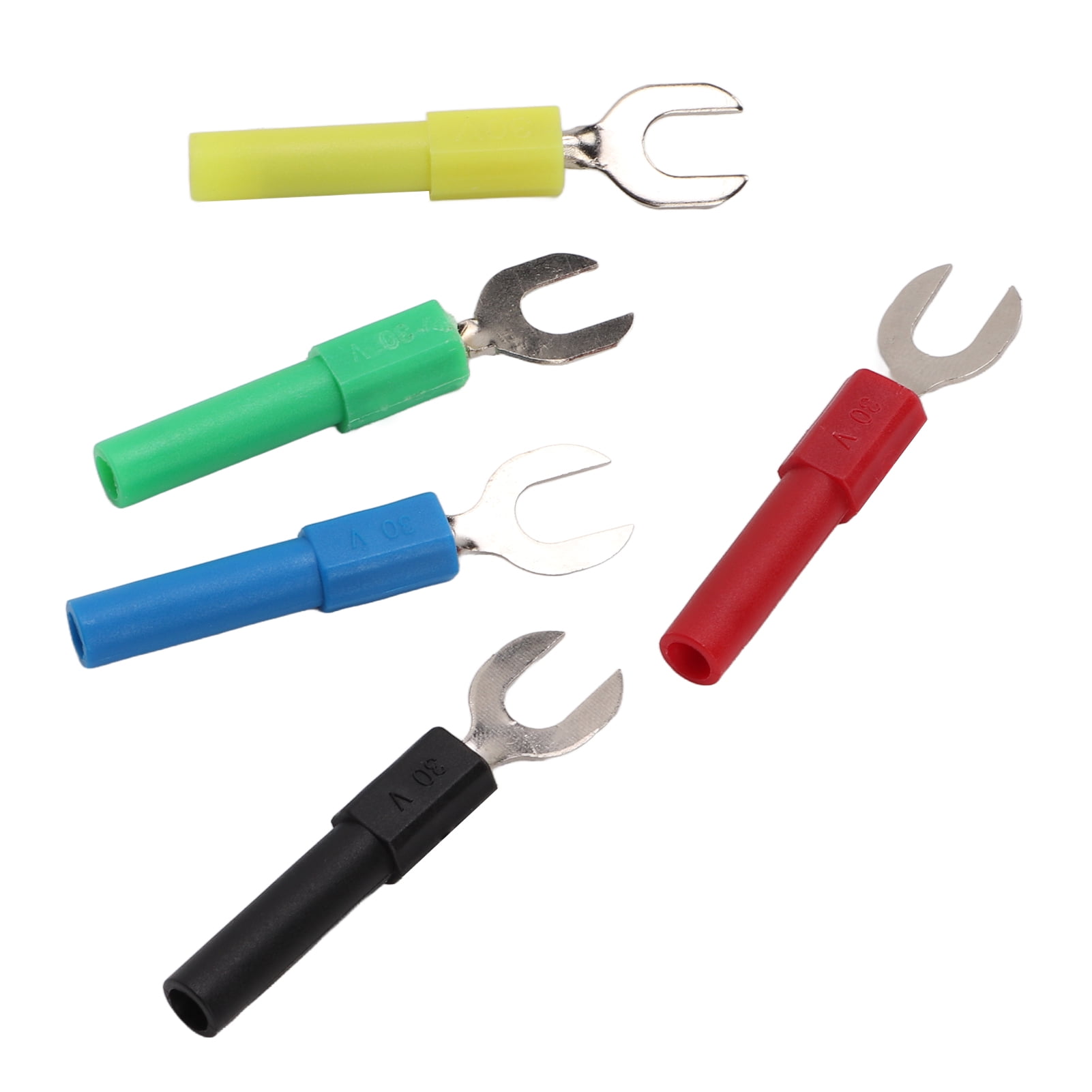 Fyydes U Type Wire Connector,10pcs Fork Spade Wire Connectors PVC Brass