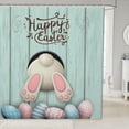 thumbnail image 2 of Easter Shower Curtain, Eggs GnomeCute Cartoon Dwarf Pink Bath Curtains with 12 Hooks, Home Decor Waterproof Polyester Fabric Shower Curtain Set for Bathroom 72 x 72 Inch, 2 of 6