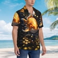 thumbnail image 3 of Fotbe Golden Koi And Treasure Camisa Hawaiana para Hombre Unisex – Camisa Casual de Verano con Botones de Manga Corta de Algodón y Lino,XX-Large, 3 of 7