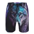 thumbnail image 3 of Balery Purple Sky Wolf Traje de Baño Estilo Hawaiano para Hombre, Shorts de Secado Rápido con Bolsillos-Large, 3 of 6