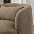 thumbnail image 6 of 34" Wide Teddy Brown Bouclé Swivel Barrel Accent Chair with Pillow, Modern Upholstered Armchair, 6 of 13