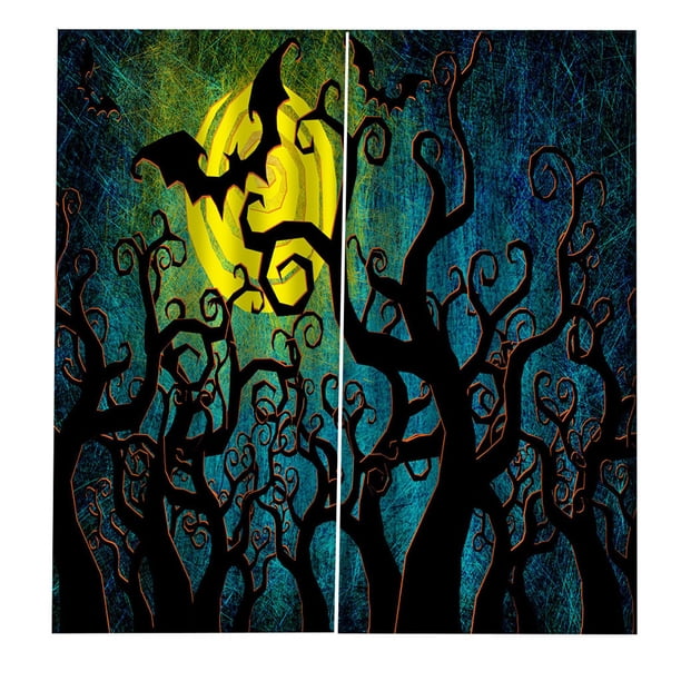 Cortinas de dibujos animados Tratamientos de la ventana de Halloween Luna Casa Decoración Decoraciones Decoraciones de Navidad Accesorios de la sala creativa M Paquete de 2 Advancent HA011128-02