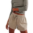 thumbnail image 2 of Yunliwuli Women Shorts, Elastic Waist Tie-up Solid Summer Casual Shorts Streetwear for Daily, 2 of 8