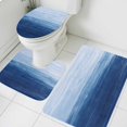 thumbnail image 3 of Navy Blue Ombre Bath Mat 3 Piece Bathroom Rug Set, Modern Abstract Art Ocean Oil Painting Non Slip Bath Rug Contour Mat and Toilet Lid Cover, Absorbent Shower Mats Soft Bath Rugs and Mats Sets, 3 of 8