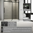 thumbnail image 6 of Shower Door 60 in W x 72 in Frameless Bypass Sliding Shower Door Glass Shower Door 5/16" (8 mm) Tempered Glass with Explosion-Proof Film Bath Sliding Door Stainless Steel Matte Black, 6 of 9