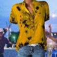 thumbnail image 1 of Camisas Estampadas Primavera Verano Camisa Casual Elegante Oficina Blusa Simple Tallas Grandes (Amarillo 5XL) Cgtredaw Para estrenar, 1 of 1