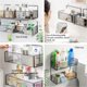 thumbnail image 2 of Estante de ducha para baño, estante de hierro sin perforaciones, libros, cosméticos, tocador, estantes, sala de estudio, cesta de Almacenamiento y organización del hogar Una sola capa grande Inteprter HA066523-01, 2 of 6