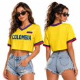 thumbnail image 5 of Soccer Jersey for Women Y2K Short Sleeve Mesh Crop Tops Baggy Streetwear Summer Shirt Personlized Fans Apparel,Yellow,2XL, 5 of 7