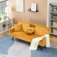 thumbnail image 3 of Estilo minimalista, sofá de corduroy recto adecuado para sentarse y acostarse en la sala de estar y el dormitorio, 3 of 5