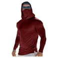 thumbnail image 3 of YOIAVAIOY Hooded UPF 50 Long Sleeve Mens Sun Protection Shirts Fishing Hoodies for Men with Face Mask UV Rash Guard Shirts Wine XXL, 3 of 4