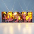 thumbnail image 4 of Luz De Letra Tallada En Madera Talla de madera hueca LED MOM DAD Letra Escultura Ornamento con luz (MOM S), 4 of 8