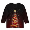 thumbnail image 5 of MKOSPLRT Christmas Tree Tops for Kids 3-12 Years Crew Neck Xmas Party Shirts 3/4 Sleeve Sparkly Graphic Tees for Girl Boy, 5 of 5