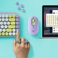 thumbnail image 3 of Logitech Pop Keys keyboard RF Wireless + Bluetooth Mint color, Violet, White, Yellow, 3 of 11