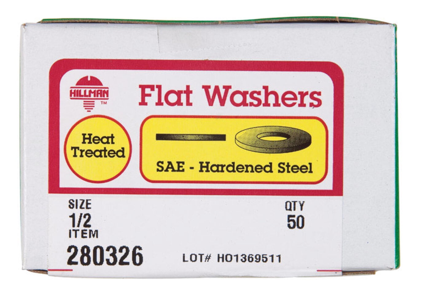 Hillman Sae Flat Washer 1/2 " Grade 8 Zinc Dichromate