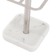 HarmonyBliss Rustproof Stainless Steel Toothbrush Holder 3 Slots Space Saving Toothpaste Stand Organizer for Bathroom Use 304 Stainless Steel Build (Silver)