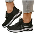 thumbnail image 5 of Womens Sneakers Antislip Slip on Woven Mesh Nursing Shoes Casual Lace up Lightweight Tennis Walking Shoes Black Size 8, 5 of 8