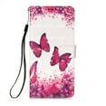 thumbnail image 2 of Allytech Wallet Case for Samsung Galaxy Note 20, 3D Pattern Design PU Leather Folding Stand Protection Cards Holder Anti-scratch TPU Bumper Flip Cover for Galaxy Note 20, Pink Butterfly, 2 of 10