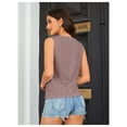 thumbnail image 2 of OYOANGLE Women's Guipure Lace V Neck Sleeveless Tank Top Purple S, 2 of 5