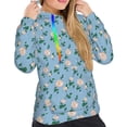 thumbnail image 5 of Yiaed Rose Flowers Print Womens Casual Hoodies Crew Neck Long Sleeve Sweatshirts With Pocket Pullover Tops Women's Hooded Sweatshirt-Large, 5 of 5