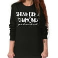 thumbnail image 3 of Shine Like Diamond Sparkle Unique Women Plus Size Long Sleeve Graphic Tee Brisco Brands 3X, 3 of 5