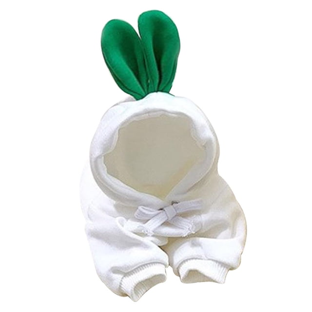 Linda ropa con capucha de lana para mascotas, linda sudadera con capucha para perros con diseño de frutas, ropa para mascotas, sudaderas con capucha para perros, abrigo cálido (M, rábano bla