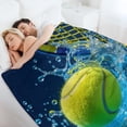 thumbnail image 5 of Tennis Ball Splash Action Motion Throw Blanket - 280GSM Lightweight Flannel, Super Soft Cozy All-Season 50"x60" for Couch, Sofa & Bed - Vibrant Sports Design, Contemporary Style, 5 of 7