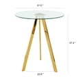 thumbnail image 4 of Modern Glass dining table, Clear Bar Table with Metal Legs, Round Tempered Glass Side Table with 31.5 Inch Table Top for Kitchen/Dining Room/Living Room, Gold, 4 of 9