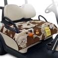 thumbnail image 2 of COEQINE Universal Golf Cart Seat Cover for 2-Seaters, Folds Like a Bag with Handle, 51.2x30.3 Inch Fit for EZGO/Yamaha/Club Car, 4-Pocket, Machine Washable, Retro Cowhide Cow Print, 2 of 8
