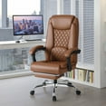 thumbnail image 5 of Homall Home Office Chair Adjustable Executive Leather Chair With Arms Ergonomic High Back Cushion Lumbar Back Support Computer Desk Chair,Brown, 5 of 7