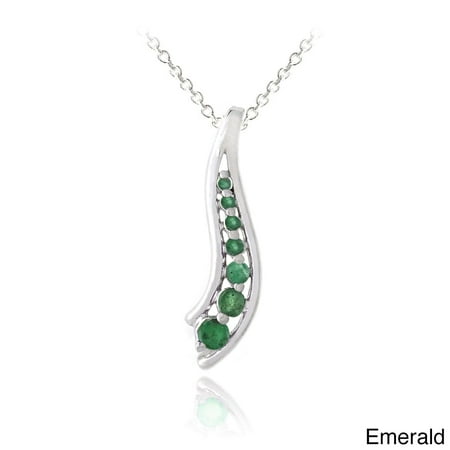 Overstock Com Jewelry - Sterling Silver Emerald or Multi-gemstone Journey Necklace