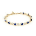 thumbnail image 2 of ANGARA Alternating Lab Grown 3.63 Ct Blue Sapphire & Diamond Tennis Bracelet for Women in 14K Yellow Gold (Size-4mm) | Anniversary, Jewelry Gift for Women | Lab-Grown Blue Sapphire Bracelet, 2 of 6