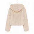thumbnail image 5 of SwiftWear Women's Oversized Faux Fur Jacket Fashion Casual Fluffy Plush Hooded Coat Open Front Cardigan Warm Outerwear, Khaki, 5 of 9