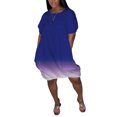thumbnail image 3 of HIMONE Robe Tunique Grande Taille pour Femmes Chandail Manches Courtes Ourlet Élastique T-Shirt Robe Ample Dégradé de Couleur, 3 of 3